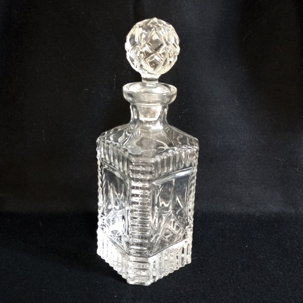 *SOLD* Vintage Pressed Glass Whiskey Decanter